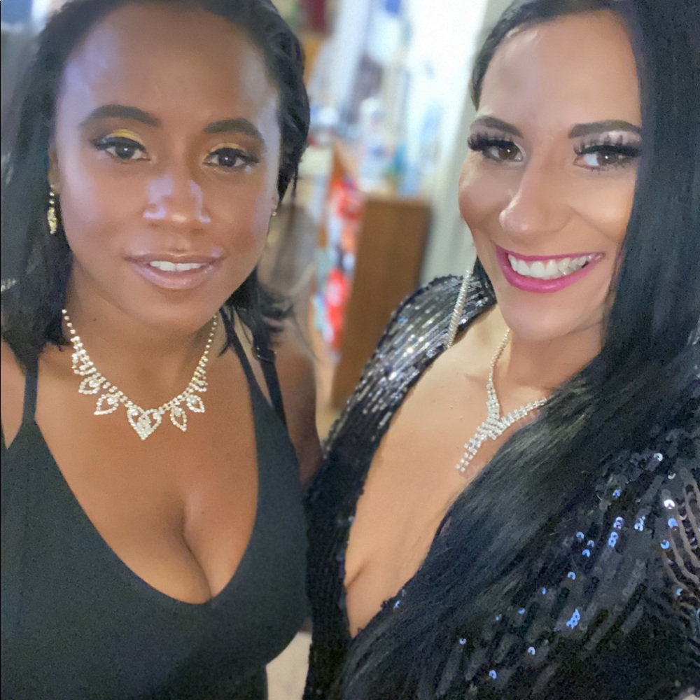 Black sequins dress worn once to a gala. At the time I was a size 10-12 Medium